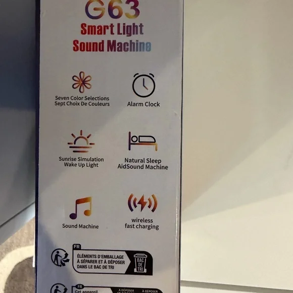 Smart Light & Sound Machine, Wireless fast charging with Digital Display